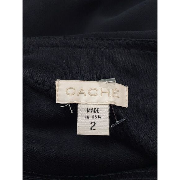 Cache’ Black Sequin Holiday Party Cape Mini Dress Sz 2 - Picture 4 of 5